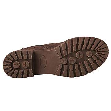 GLOBALWIN Women's Lace Up Vegan Leather Combat Boots