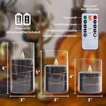 Zevanor Flameless LED Candles with Remote - 3 Pack for Halloween Decor