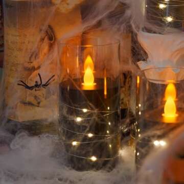 Zevanor Flameless LED Candles with Remote - 3 Pack for Halloween Decor