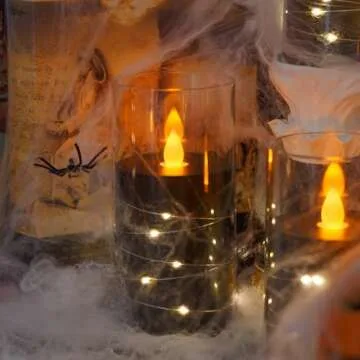 Zevanor Flameless LED Candles with Remote - 3 Pack for Halloween Decor