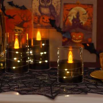 Zevanor Flameless LED Candles with Remote - 3 Pack for Halloween Decor