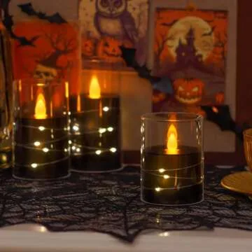 Zevanor Flameless LED Candles with Remote - 3 Pack for Halloween Decor