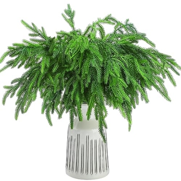 Jutom 12 Pcs Christmas Norfolk Pine Branches, Norfolk Pine Artificial Christmas Branches DIY Crafts ...