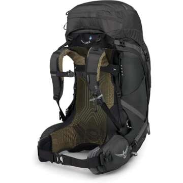 Osprey Atmos AG 65L Men's Backpacking Backpack, Black, L/XL