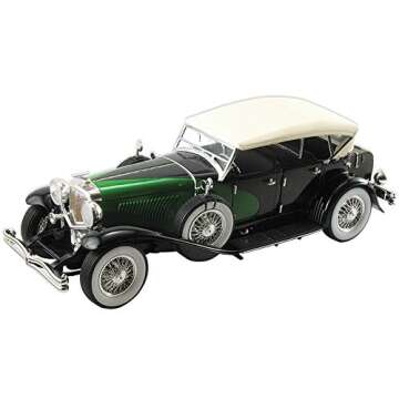 1934 Duesenberg Black/green 1:18 Scale Diecast Model