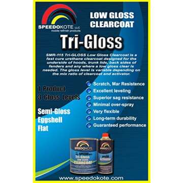 Speedokote SMR-115/150-K-M - Low Gloss 2.1 VOC Urethane Clear Coat, Gallon Kit with Medium Speed Act...