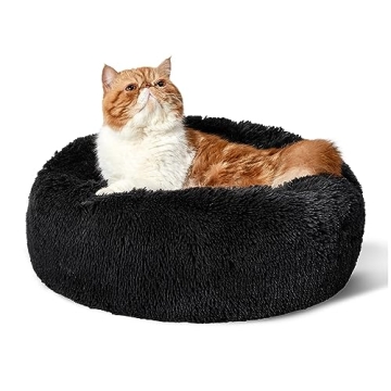 Bedsure Calming Cat Beds for Indoor Cats - 20 Inch Plush Bed