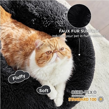 Calming Cat Bed - 20 Inch Plush for Indoor Cats