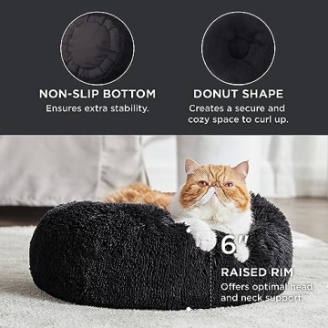 Calming Cat Bed - 20 Inch Plush for Indoor Cats
