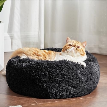 Calming Cat Bed - 20 Inch Plush for Indoor Cats