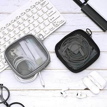 Weewooday 4 Pcs Mesh Makeup Bag Mesh Cosmetic Bag Travel Toiletry Pouch with Zipper Mini Makeup Cosmetic Purse for Daily Accessory (Pink,Small)(Small,Black, Gray)