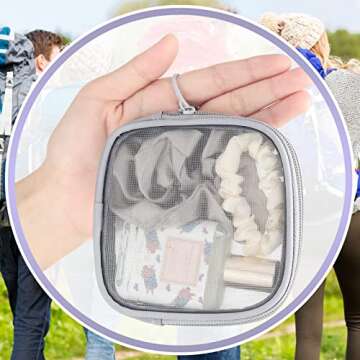 Weewooday 4 Pcs Mesh Makeup Bag Mesh Cosmetic Bag Travel Toiletry Pouch with Zipper Mini Makeup Cosmetic Purse for Daily Accessory (Pink,Small)(Small,Black, Gray)