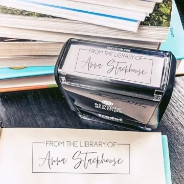 Custom Self-Inking Teacher Stamps | 49 Designs | Fun Teacher Phrases | Grading Made Easy | Classroom, Teacher and Library Book Stamps (from The Library of Fancy, Large)