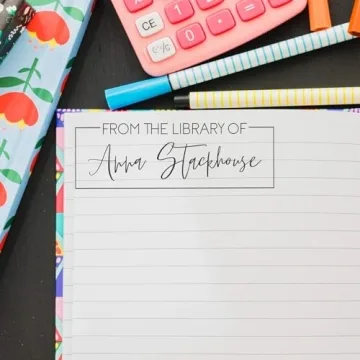 Custom Self-Inking Teacher Stamps | 49 Designs | Fun Teacher Phrases | Grading Made Easy | Classroom, Teacher and Library Book Stamps (from The Library of Fancy, Large)