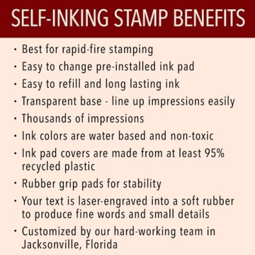 Custom Self-Inking Teacher Stamps | 49 Designs | Fun Teacher Phrases | Grading Made Easy | Classroom, Teacher and Library Book Stamps (from The Library of Fancy, Large)