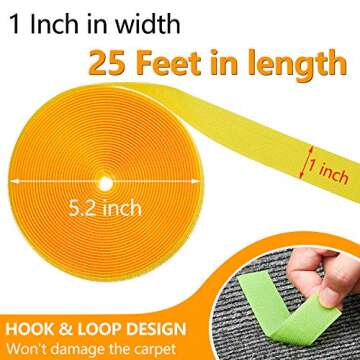 Zonon 4 Roll 100 Feet Carpet Marker Strips for Classroom Carpet Markers Nylon Strip for School Supplies Classroom Decoration Back to School Preschool Daycare Office(Red, Green, Yellow, Blue)