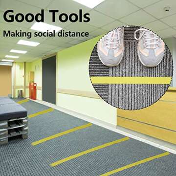 Zonon 4 Roll 100 Feet Carpet Marker Strips for Classroom Carpet Markers Nylon Strip for School Supplies Classroom Decoration Back to School Preschool Daycare Office(Red, Green, Yellow, Blue)