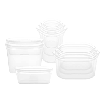 Zip Top 9 Piece Reusable Silicone Food Storage Set