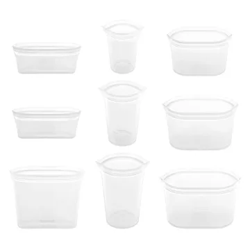 Zip Top 9 Piece Reusable Silicone Food Storage Set