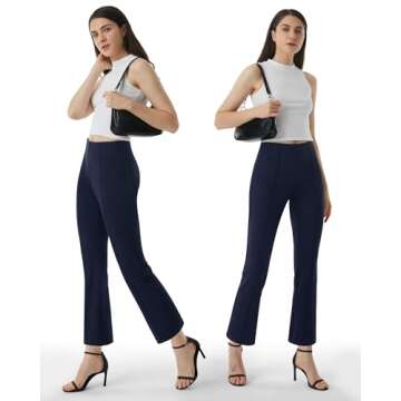 AFITNE Women’s Yoga Dress Pants Stretchy High Waisted Straight Leg Business Casual Pants with Pock...