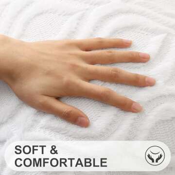 decorUhome Christmas Decorative Throw Pillow Covers 18x18, Soft Plush Faux Wool Couch Pillow Covers for Home, Set of 2, White