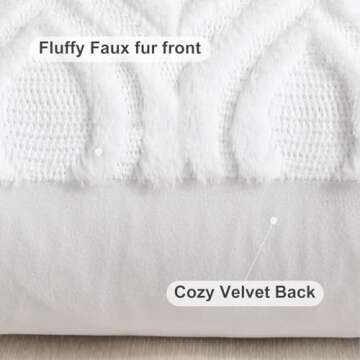 decorUhome Christmas Decorative Throw Pillow Covers 18x18, Soft Plush Faux Wool Couch Pillow Covers for Home, Set of 2, White