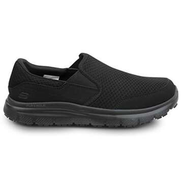 Skechers Work Ella - Women's Black, Soft Toe, MaxTrax Slip Resistant, Slip-on Athletic (8.5 M)