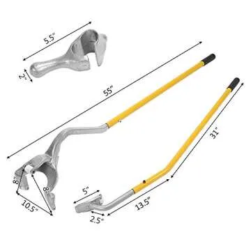 TUFFIOM Tire Mount Demount Tool Kit Steel Manual Tire Changer w/Bead Keeper, Tubeless Truck Bead Breaker, 17.5''-24'', Assembly Tool Equipped