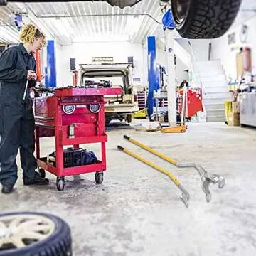 TUFFIOM Tire Mount Demount Tool Kit Steel Manual Tire Changer w/Bead Keeper, Tubeless Truck Bead Breaker, 17.5''-24'', Assembly Tool Equipped