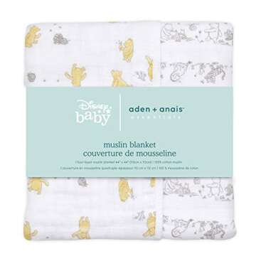 aden + anais Dream Blanket, Boutique Muslin Baby Blankets for Girls & Boys, Ideal Lightweight Newbor...