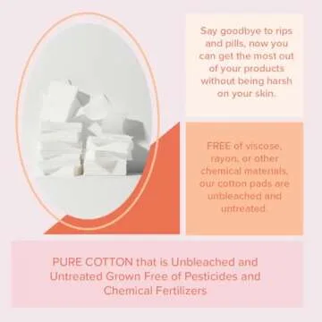 White Rabbit - Naked Cotton Classic - Premium Facial Cotton Pads - for Makeup Remover, Toner, Mask - 100% Cotton, Unbleached, Lint-Free - Extra Soft & Durable - Natural & Cruelty-Free - 200 Count