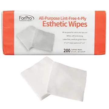 ForPro Lint-Free 4-Ply Esthetic Wipes for Salons 200-Count