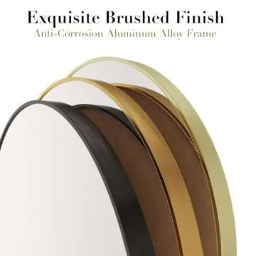 Beauty4U 16" Wall Circle Mirror for Bathroom, Wall , 16 inch Hanging Round Small Mirror for Living Room, Vanity, Bedroom,Gold