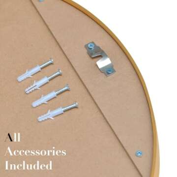 Beauty4U 16" Wall Circle Mirror for Bathroom, Wall , 16 inch Hanging Round Small Mirror for Living Room, Vanity, Bedroom,Gold