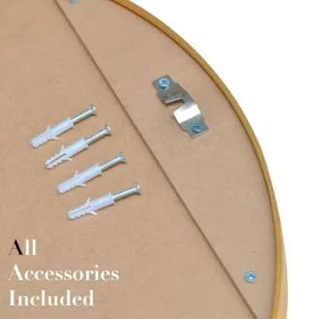 Beauty4U 16" Wall Circle Mirror for Bathroom, Wall , 16 inch Hanging Round Small Mirror for Living Room, Vanity, Bedroom,Gold