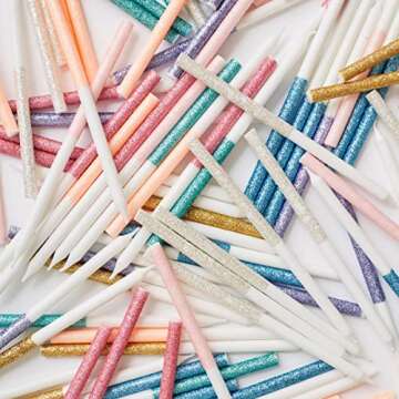 Meri Meri Glitter Dipped Birthday Candles for Cake