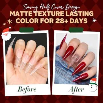 UNA GELLA Clear Stiletto Nails Tips - 216pcs Almond Shape False Acrylic Nail Tips for Fast DIY Gel N...