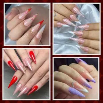 UNA GELLA Clear Stiletto Nail Tips for Gel Extensions