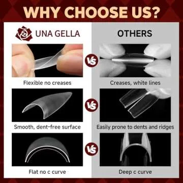 UNA GELLA Clear Stiletto Nail Tips for Gel Extensions