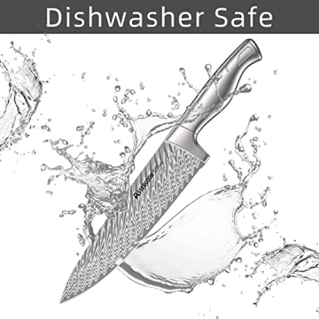 Astercook Knife Set, 15-Piece Kitchen Knife Set with Block, Built-in Knife Sharpener, German Stainless Steel Knife Block Set, Dishwasher Safe