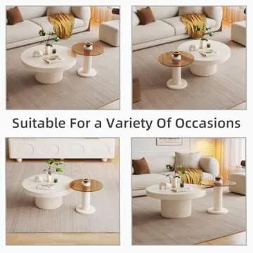 Guyii Round Coffee Table Set for Stylish Living Rooms