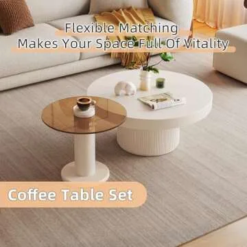 Guyii Round Coffee Table Set for Stylish Living Rooms