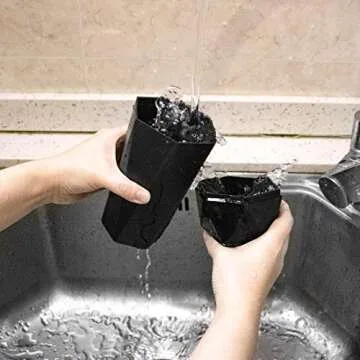 OUDEW Trash Can with Lid New Car Dustbin Diamond Design, Leakproof Vehicle Trash, Mini Garbage Bin for Automotive, Home, Office, Kitchen, Bedroom, 2PCS (Black)