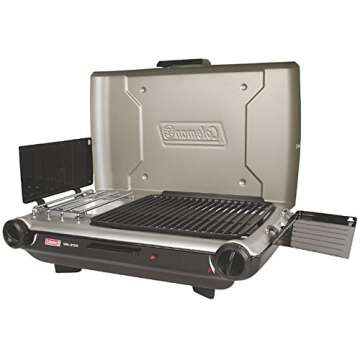 Coleman Tabletop 2-in-1 Grill & Stove with 2 Adjustable Burners, Propane Grill/Stove with Push-Butto...