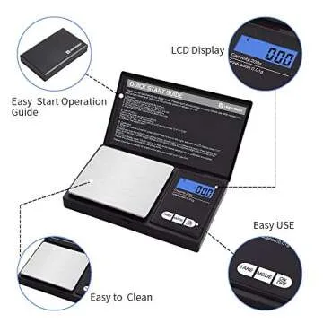 UNIWEIGH Gram Scale,200 gx0.01 g(7.05 oz x 0.001 oz) Digital Pocket Scale,Electronic Smart Weigh Scale,Portable Small Jewelry Scale Grams and Ounces,Mini Scale with LCD Display,Tare
