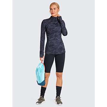 CRZ YOGA Women's Naked Feeling Long Biker Shorts - 10'' High Waisted Workout Gym Running Spandex Shorts Side Pockets Black Medium