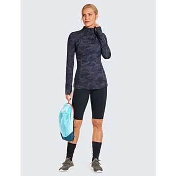 CRZ YOGA Women's Naked Feeling Long Biker Shorts - 10'' High Waisted Workout Gym Running Spandex Shorts Side Pockets Black Medium