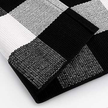 KIMODE Buffalo Plaid Outdoor Rug Runner Doormat - Stylish & Durable