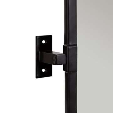 Kate and Laurel Elijah Modern Rectangular Pivot Wall Mirror, 32 x 20, Black, Decorative Adjustable Mirror for Wall