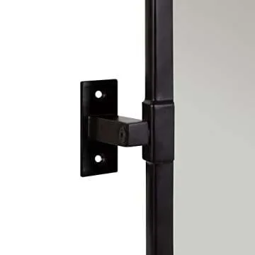 Kate and Laurel Elijah Modern Rectangular Pivot Wall Mirror, 32 x 20, Black, Decorative Adjustable Mirror for Wall